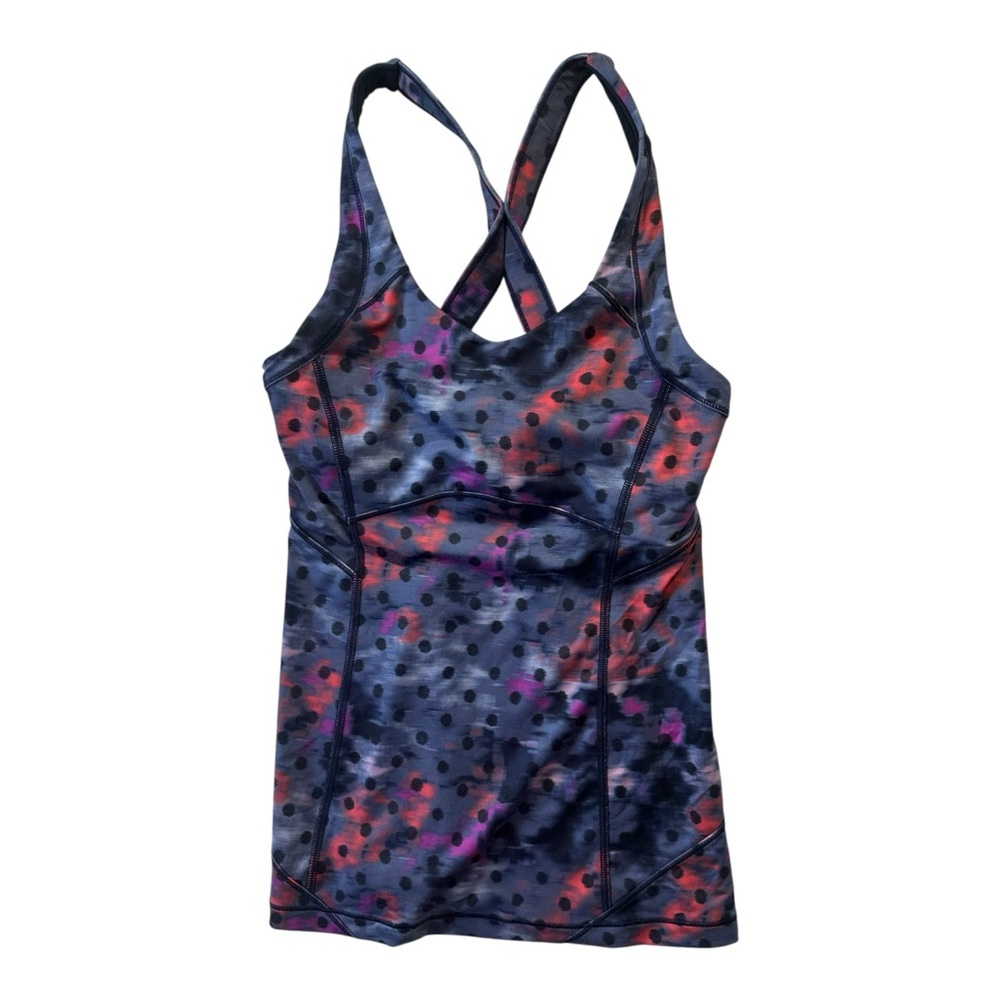 Lululemon Kanto Catch Me Tank Windy Blooms Regal Plum Multi / Black Size 4